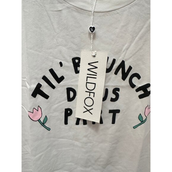 NEW Wildfox Til Brunch Do Us Part White Graphic Short Sleeve Tee - XS - Picture 3 of 3